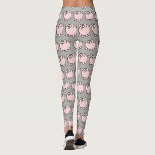 Leggings Gracioso 4 Personalizado Cerdo Ilustracion Elegir