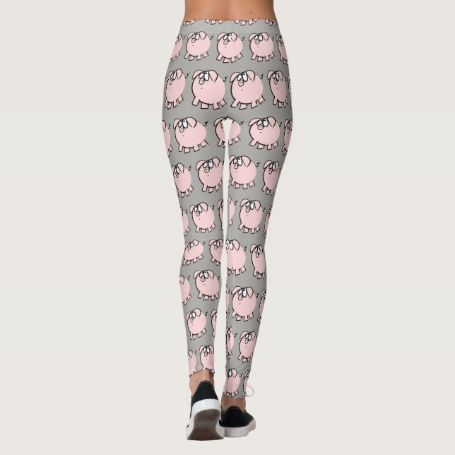 Leggings Gracioso 4 Personalizado Cerdo Ilustracion Elegir  (Reverso)