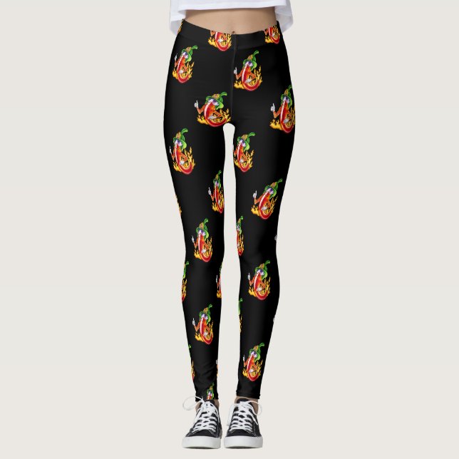 Leggings Gracioso Bombero Chili En Fuego Da Muñecas (Anverso)