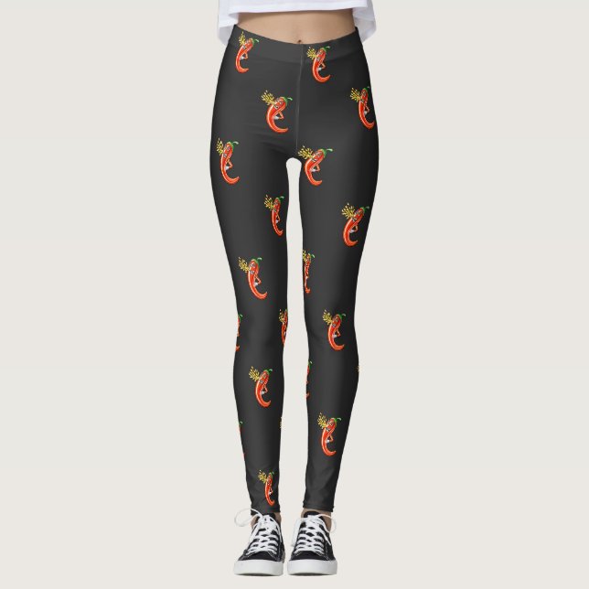 Leggings Gracioso Chili picante En Fuego (Anverso)