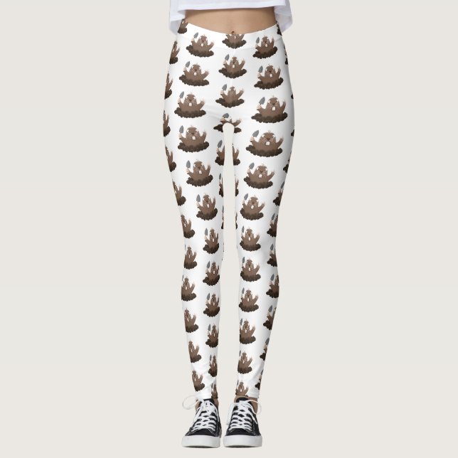 Leggings Gracioso gopher digging personalizado ilustracion (Anverso)
