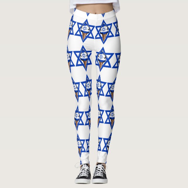 Leggings Gracioso helado de bandera israelí (Anverso)