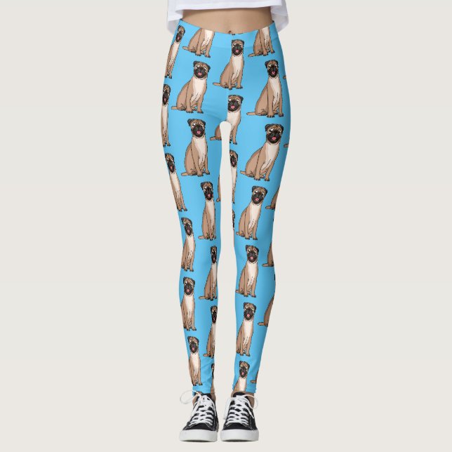 Leggings Gracioso ilustracion de personalizado de perro de  (Anverso)