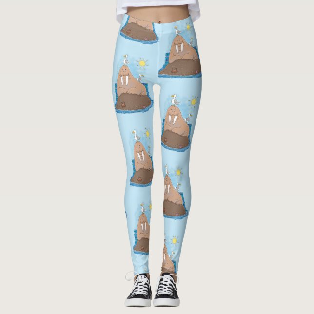 Leggings Gracioso ilustracion personalizado de moras felice (Anverso)