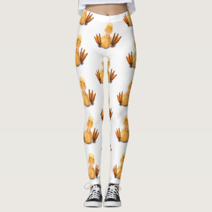 Leggings Gracioso pato amarillo juguetón Wink feliz Persona