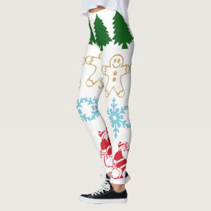 Leggings Gracioso patrón de vacaciones de Navidades peque