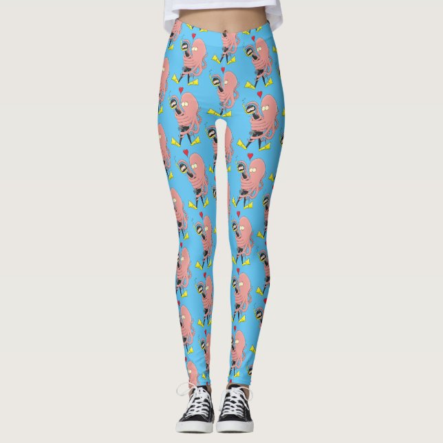 Leggings Gracioso pulpo abrazos buceo humor personalizado (Anverso)
