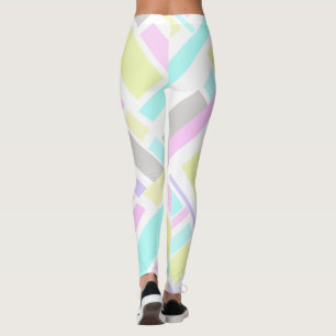 Leggings Gracioso Resumen Arte Amarillo Turquesa Pale Paste