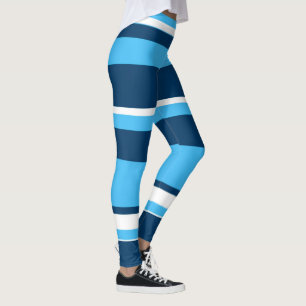 Leggings Gracioso Resumen Arte Luz Azul Oscuro Blanco