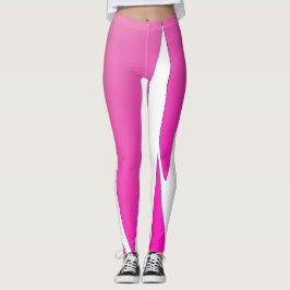 Leggings Gracioso Resumen Arte Púrpura Blanco Rosa