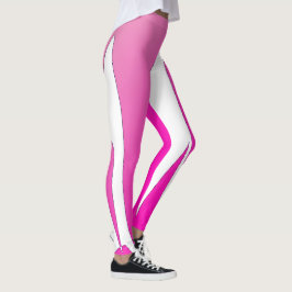 Leggings Gracioso Resumen Arte Púrpura Blanco Rosa