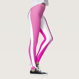 Leggings Gracioso Resumen Arte Púrpura Blanco Rosa