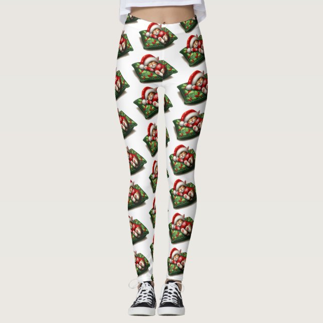 Leggings Gracioso sueño de Santa Kitty Klaws (Anverso)