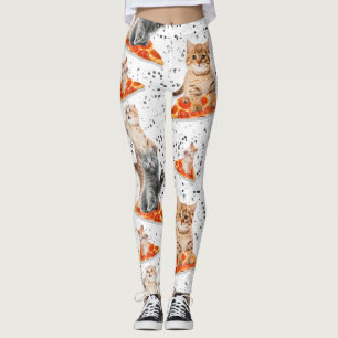 Leggings Graciosos Gatos De Pizza - Martillo De Pizza Cute