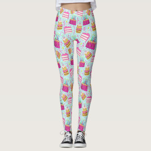 Leggings Graciosos Nacimientos con Patrón de Pastel y Vela