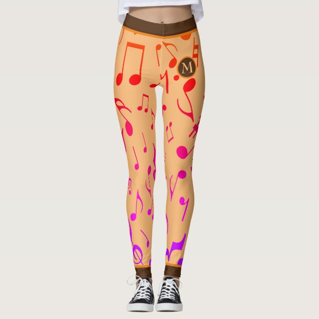 Leggings GRADIENT Music Notes PEACH (Anverso)