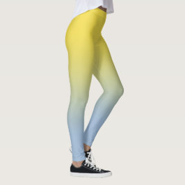 Leggings Gradiente amarillo a azul claro de estilo