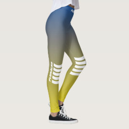 Leggings Gradiente amarillo azul monogramado deportivo