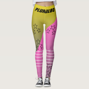 Leggings Gradiente amarillo rosa monogramado de estilo