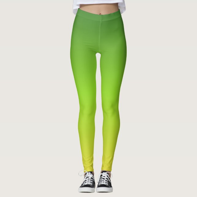 Leggings Gradiente amarillo verde simple y moderno (Anverso)