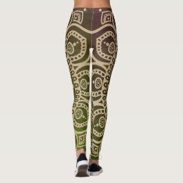 Leggings Gradiente artístico polvoriento verde Mandala Entr