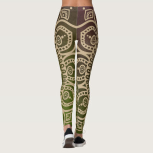 Leggings Gradiente artístico polvoriento verde Mandala Entr