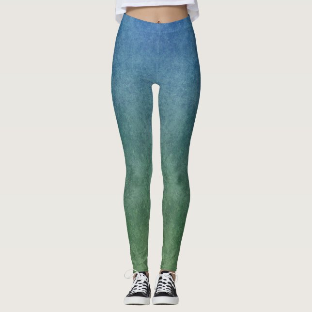 Leggings Gradiente azul a verde (Anverso)