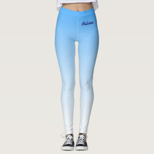 Leggings Gradiente azul cielo con tu nombre