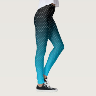 Leggings gradiente azul con pequeños puntos de polka
