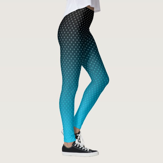 Leggings gradiente azul con pequeños puntos de polka (Derecha)