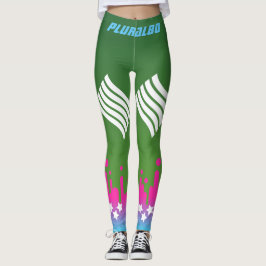 Leggings Gradiente azul rosa verde monocromático