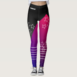Leggings Gradiente azul rosado negro monogramado deportivo