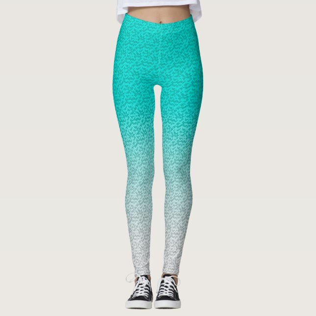 Leggings Gradiente azul Verde azulado moderno (Anverso)