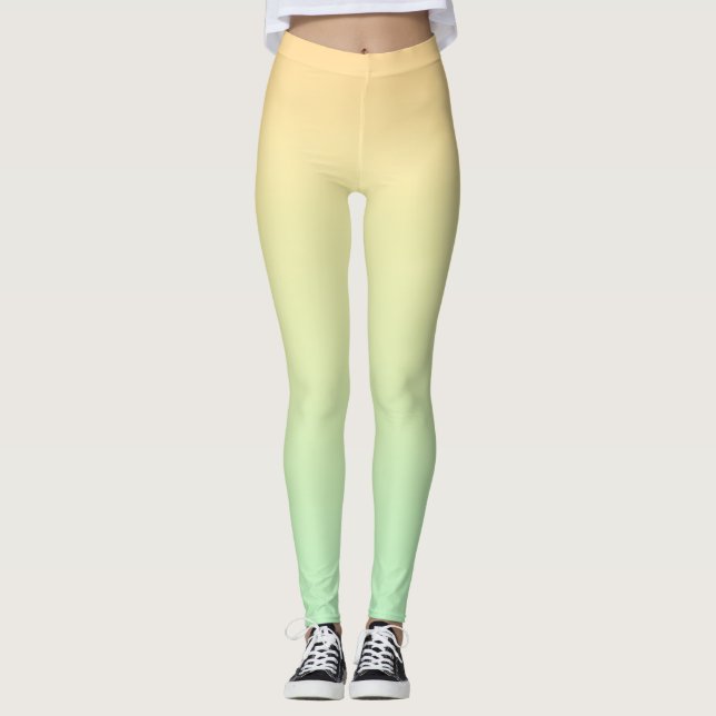 Leggings Gradiente de Acuarela de Pastel Suave  (Anverso)