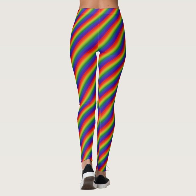 Leggings Gradiente de arcoíris a rayas (Reverso)