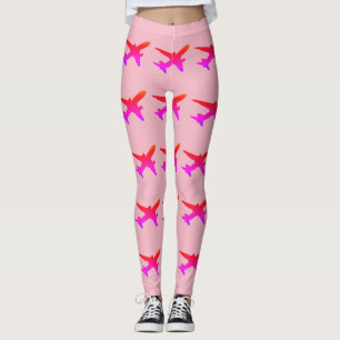 Leggings Gradiente de arcoíris de silueta de avión