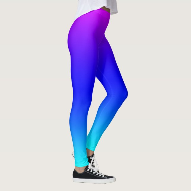 Leggings Gradiente de arcoiris morado y azul (Derecha)