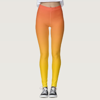 Leggings Gradiente de color amarillo a Naranja Ombre
