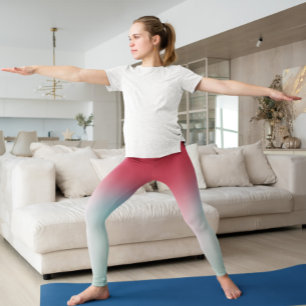 Leggings Gradiente de color rosa azul naranja