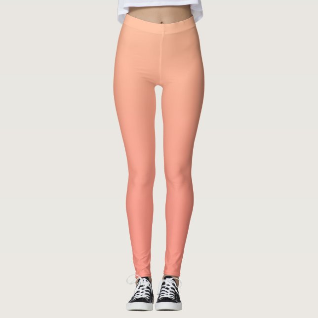 Leggings Gradiente de Coral Rosado  (Anverso)