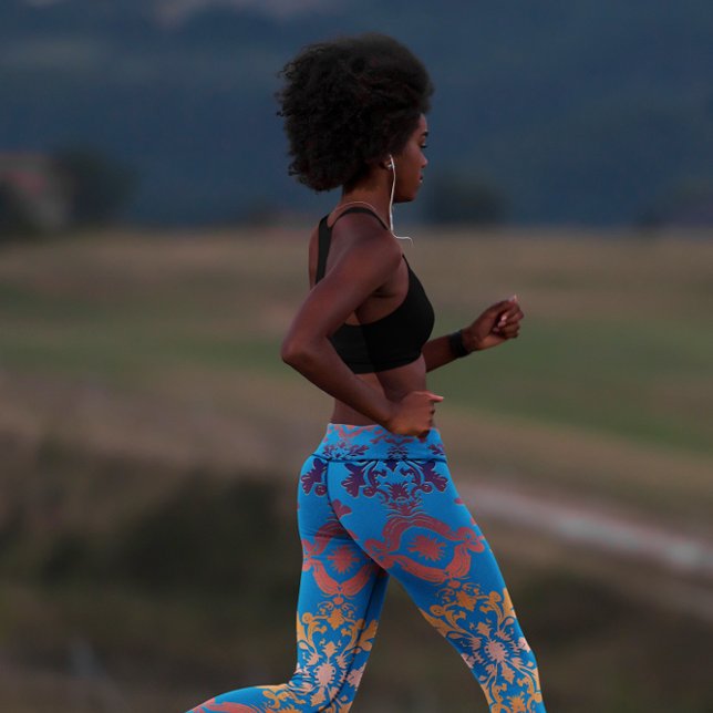 Leggings Gradiente de damasco azul naranja  (Subido por el creador)