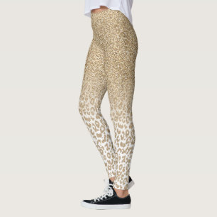 Leggings Gradiente de impresión Leopardo y Purpurina Gold d