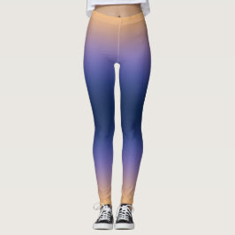 Leggings Gradiente de Melocotón a Índigo Elegante Ombre Dep