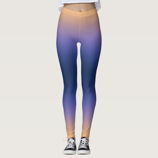 Leggings Gradiente de Melocotón a Índigo Elegante Ombre Dep (Anverso)