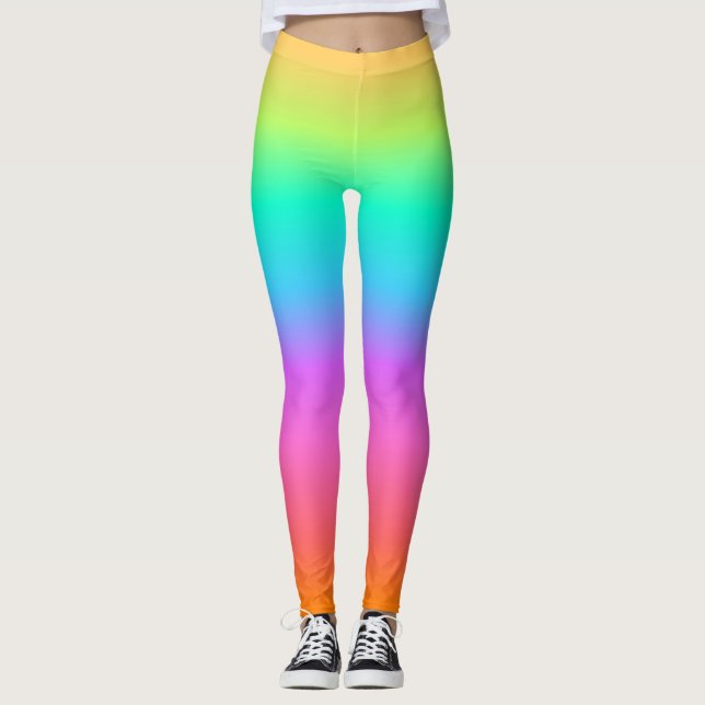 Leggings Gradiente de naranja arcoiris pastel (Anverso)