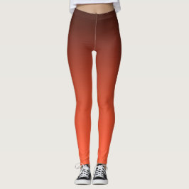 Leggings Gradiente de Naranja Quemado Ómbre Cálido