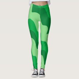 Leggings Gradiente de olas oceánicas onduladas verdes