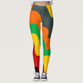 Leggings Gradiente de ondas oceánicas onduladas de colores 