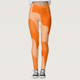 Leggings gradiente de ondas oceánicas onduladas naranja