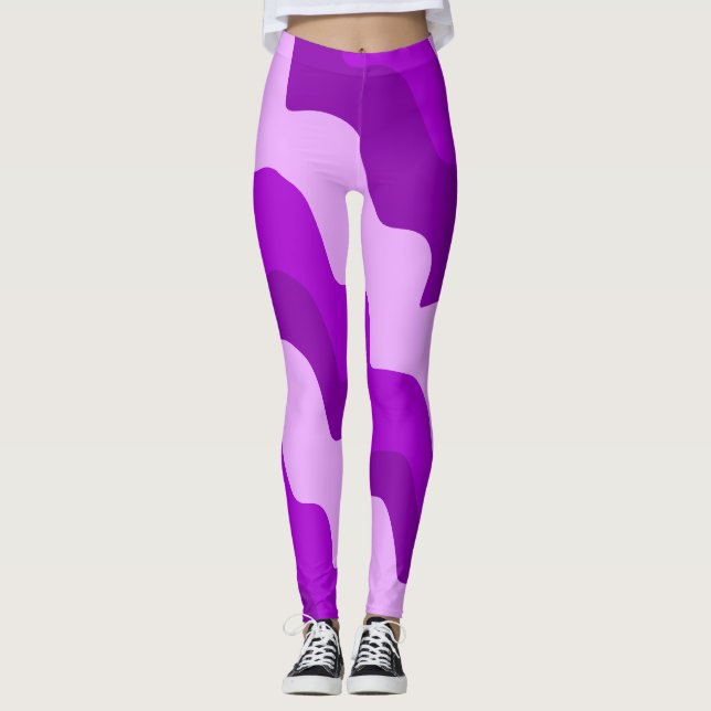 Leggings Gradiente de ondas oceánicas violetas (Anverso)